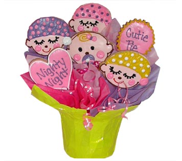 Girl Faces Cookie Basket